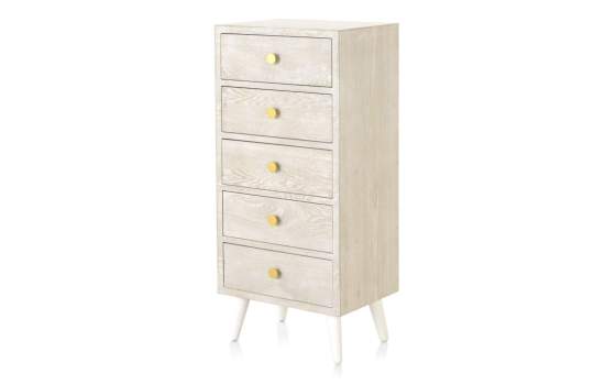 Sinfonier Moderno 5 Cajones Color Blanco Decape Abrezo