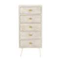 Sinfonier Moderno 5 Cajones Color Blanco Decape Abrezo