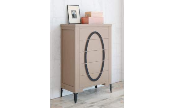 Sinfonier Moderno 5 Cajones con tiradores Metalicos Seria Roma