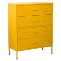 Sinfonier Moderno Metalico 4 Cajones Amarillo Serie Baquijar