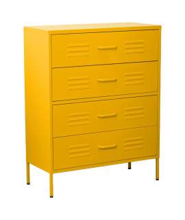 Sinfonier Moderno Metalico 4 Cajones Amarillo Serie Baquijar