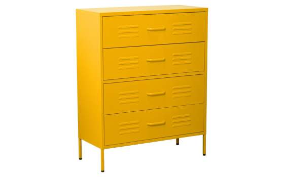 Sinfonier Moderno Metalico 4 Cajones Amarillo Serie Baquijar