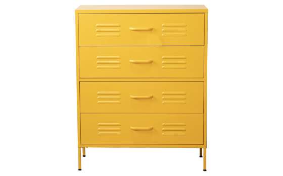 Sinfonier Moderno Metalico 4 Cajones Amarillo Serie Baquijar