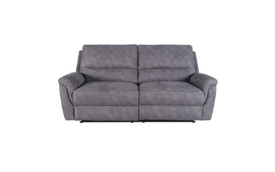 Sofa 2 Plazas Actual Tapizado Gris Reclinable Basil Melvin