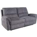 Sofa 2 Plazas Actual Tapizado Gris Reclinable Basil Melvin
