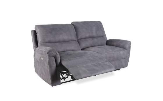 Sofa 2 Plazas Actual Tapizado Gris Reclinable Basil Melvin