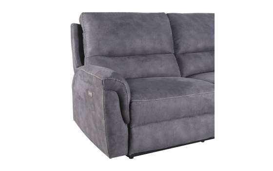 Sofa 2 Plazas Actual Tapizado Gris Reclinable Basil Melvin