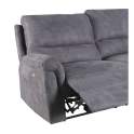 Sofa 2 Plazas Actual Tapizado Gris Reclinable Basil Melvin