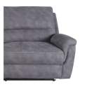 Sofa 2 Plazas Actual Tapizado Gris Reclinable Basil Melvin