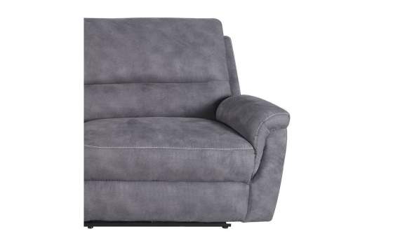 Sofa 2 Plazas Actual Tapizado Gris Reclinable Basil Melvin