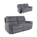 Sofa 2 Plazas Actual Tapizado Gris Reclinable Basil Melvin