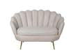 Sofa 2 Plazas Actual Tapizado Terciopelo Beige Serie Areco
