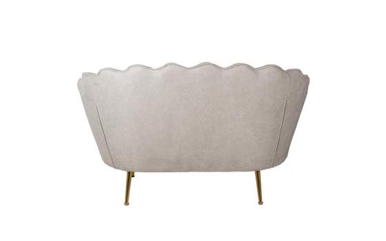 Sofa 2 Plazas Actual Tapizado Terciopelo Beige Serie Areco