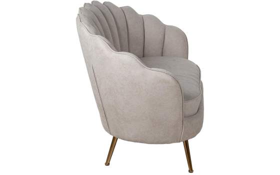 Sofa 2 Plazas Actual Tapizado Terciopelo Beige Serie Areco