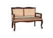 Sofa 2 Plazas Clasico Acacia Nogal Tapizado y Rejilla Allamin