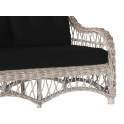 Sofa 2 Plazas de Rattan en Gris Cojines Acabado Negro Kubu
