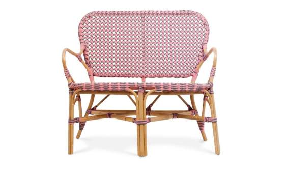 Sofa 2 Plazas Diseño Jardin Ratan y Tejido Sintetico Rock