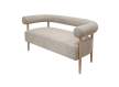 Sofa 2 Plazas Madera y Tapizado Beige Serie Mere