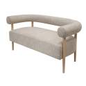 Sofa 2 Plazas Madera y Tapizado Beige Serie Mere