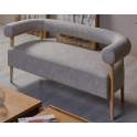 Sofa 2 Plazas Madera y Tapizado Beige Serie Mere