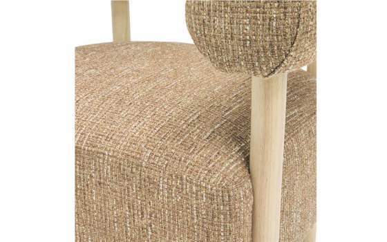 Sofa 2 Plazas Madera y Tapizado Caramelo Serie Mere