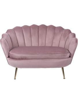 Sofa 2 Plazas Moderno Tapizado Terciopelo Malva Serie Areco