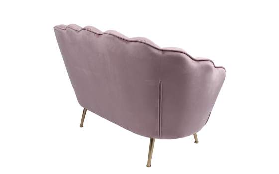 Sofa 2 Plazas Moderno Tapizado Terciopelo Malva Serie Areco