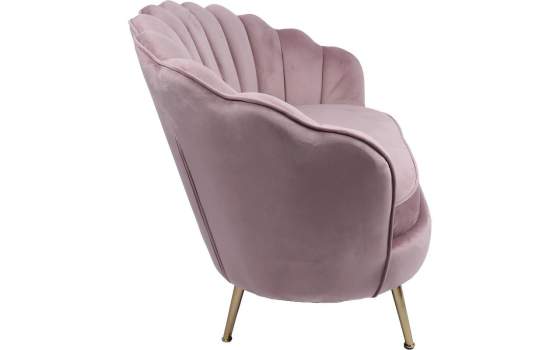 Sofa 2 Plazas Moderno Tapizado Terciopelo Malva Serie Areco