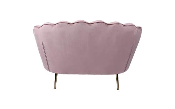 Sofa 2 Plazas Moderno Tapizado Terciopelo Malva Serie Areco