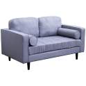 Sofa 2 Plazas Tapizado Lino Gris Estilo Moderno Serie Astaner