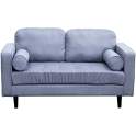 Sofa 2 Plazas Tapizado Lino Gris Estilo Moderno Serie Astaner