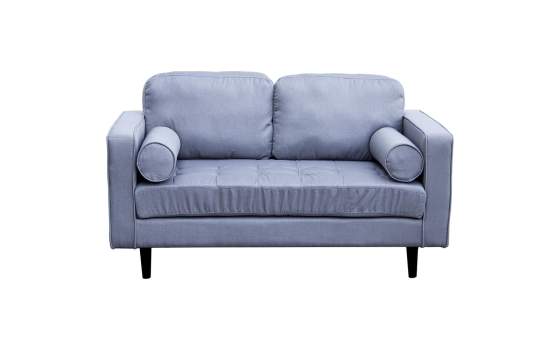 Sofa 2 Plazas Tapizado Lino Gris Estilo Moderno Serie Astaner