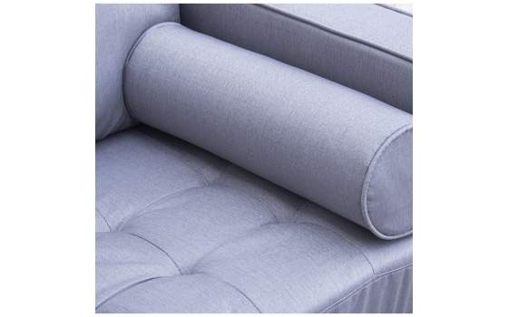Sofa 2 Plazas Tapizado Lino Gris Estilo Moderno Serie Astaner