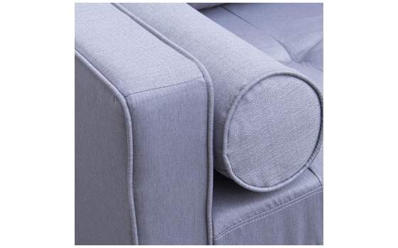 Sofa 2 Plazas Tapizado Lino Gris Estilo Moderno Serie Astaner