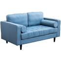 Sofa 2 Plazas Tapizado Lino Verde Estilo Moderno Serie Astaner