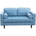 Sofa 2 Plazas Tapizado Lino Verde Estilo Moderno Serie Astaner