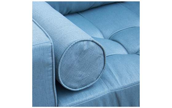 Sofa 2 Plazas Tapizado Lino Verde Estilo Moderno Serie Astaner