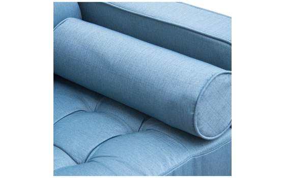 Sofa 2 Plazas Tapizado Lino Verde Estilo Moderno Serie Astaner
