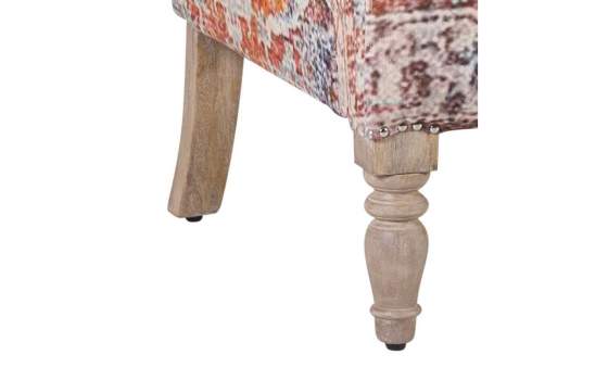 Sofa 2 Plazas Tapizado Naranja azul Crema Serie Derial