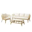 Sofa 3 Plazas, 2 Sillones y Mesa de Centro Rattan Appio