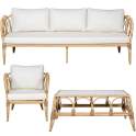 Sofa 3 Plazas, 2 Sillones y Mesa de Centro Rattan Appio
