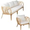 Sofa 3 Plazas, 2 Sillones y Mesa de Centro Rattan Appio