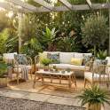 Sofa 3 Plazas, 2 Sillones y Mesa de Centro Rattan Appio