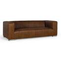 Sofa 3 Plazas Piel Marron Moderno Serie Aikema