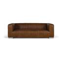 Sofa 3 Plazas Piel Marron Moderno Serie Aikema