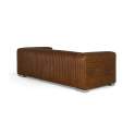 Sofa 3 Plazas Piel Marron Moderno Serie Aikema