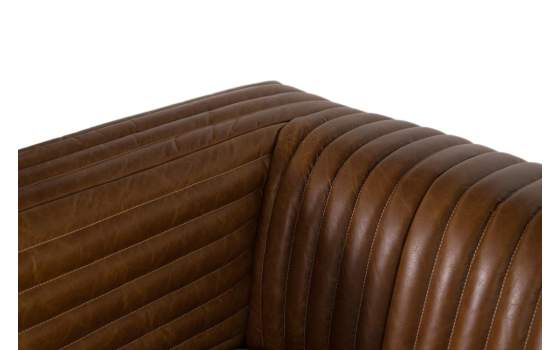 Sofa 3 Plazas Piel Marron Moderno Serie Aikema