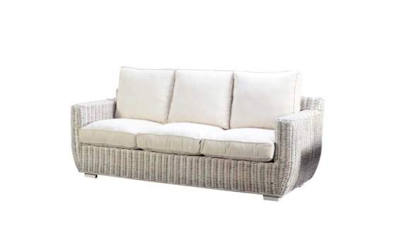 Sofa 3 Plazas Rattan Blanco Decape Ursula