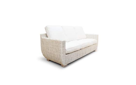 Sofa 3 Plazas Rattan Blanco Decape Ursula