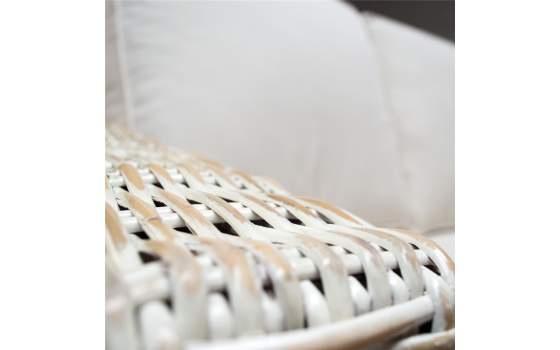 Sofa 3 Plazas Rattan Blanco Decape Ursula